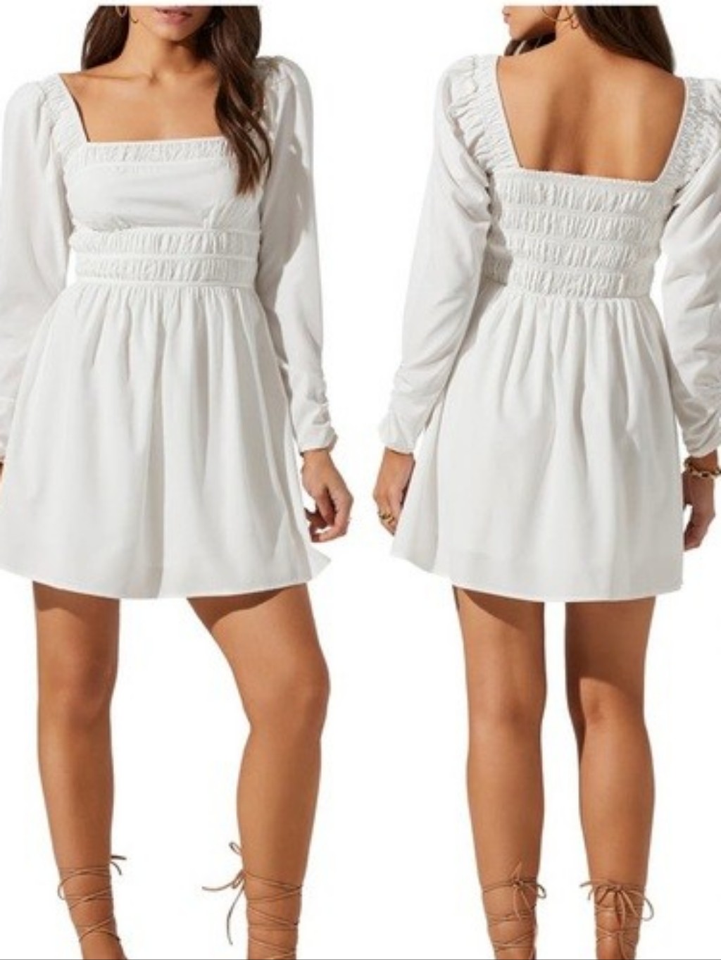 Astr Women’s White Smocked Dress